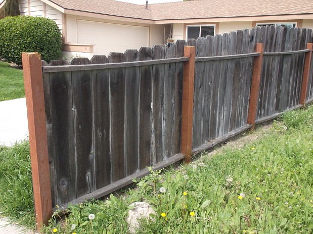 Closer look at the fence repair