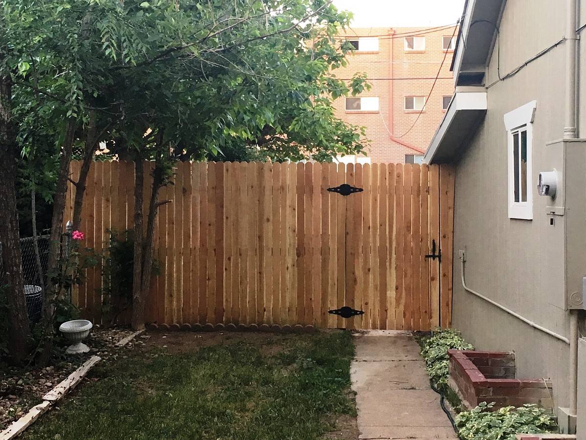 New cedar fence adjacent to my house