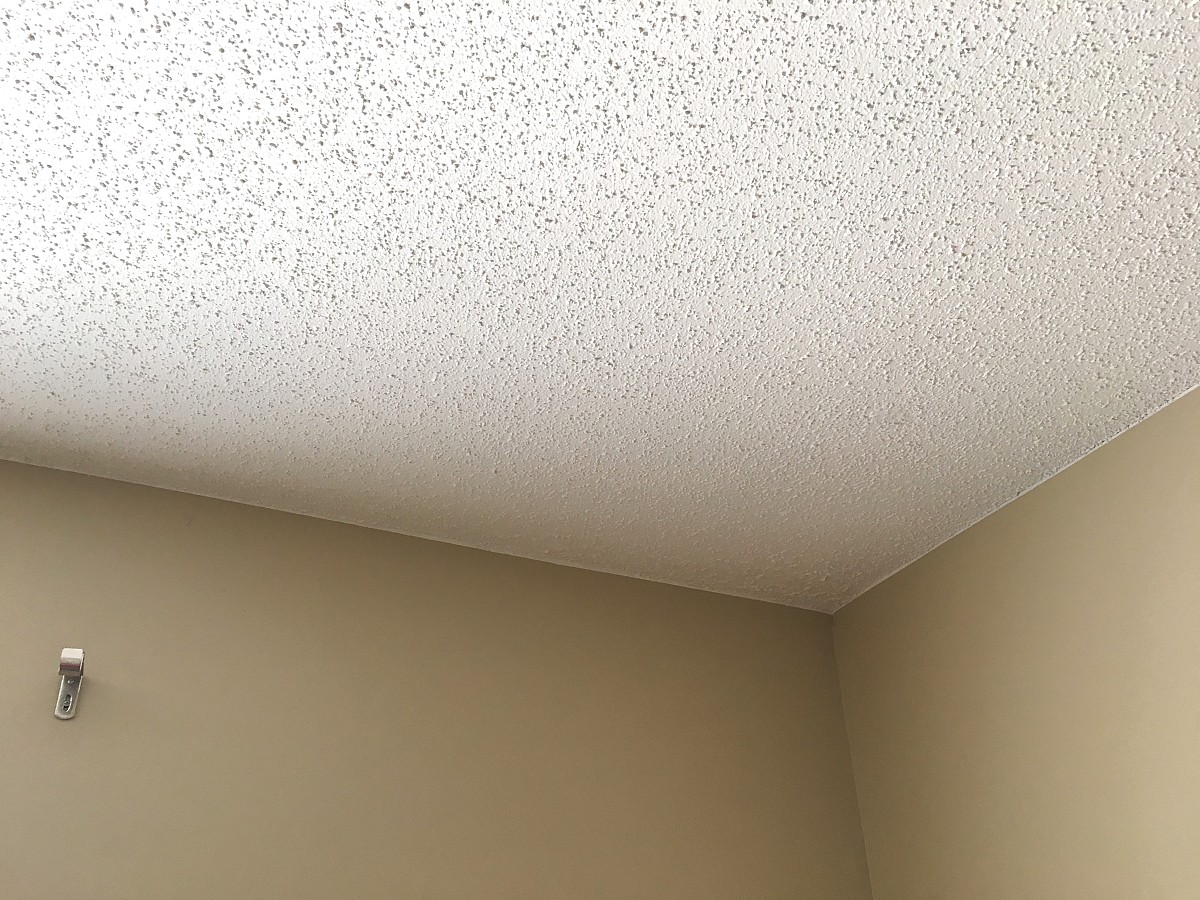 Neat interior paint on popcorn ceiling