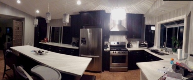 Remodeled kitchen has lots of space