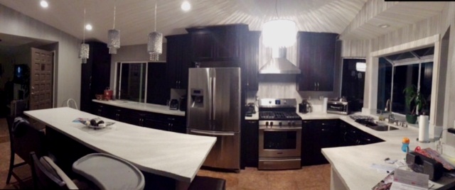 Remodeled kitchen has lots of space