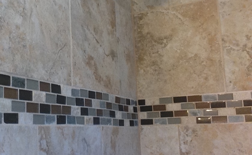 Detail of beautiful shower tile