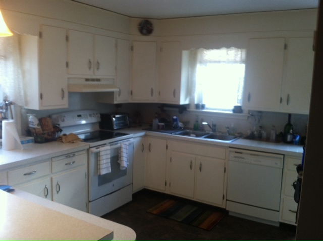 Before: Cabinets were chipped and dull