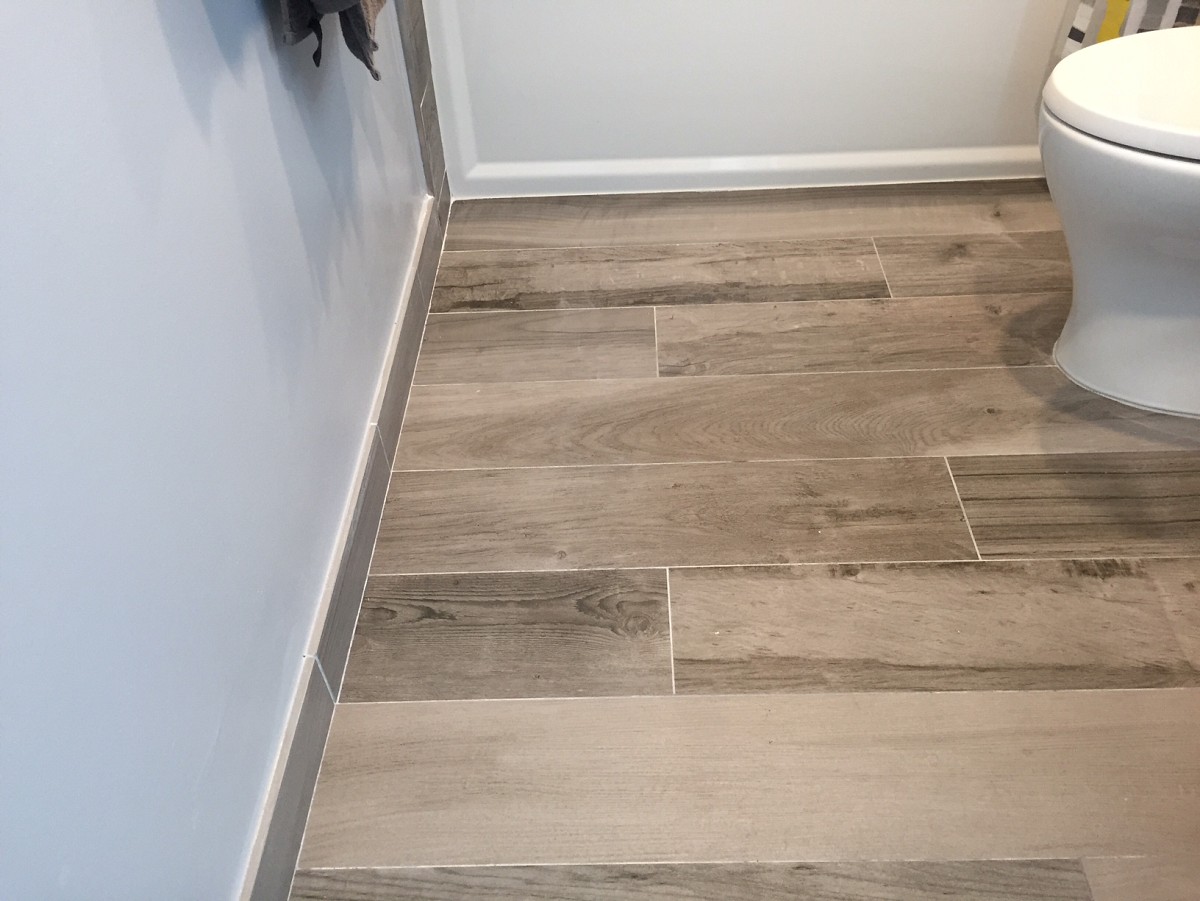 Faux wood porcelain tiles