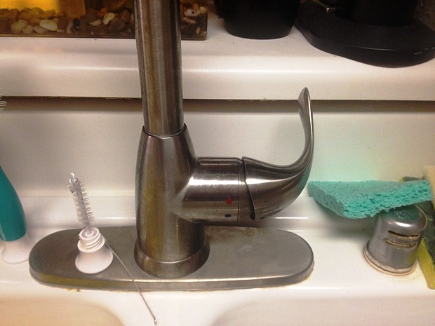Old faucet had snapped right off