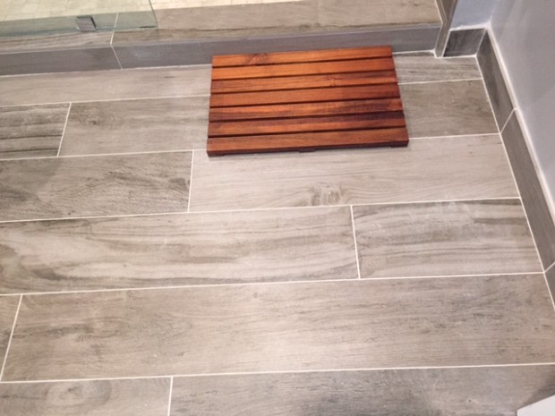 Ceramic tile with the look of wood planks