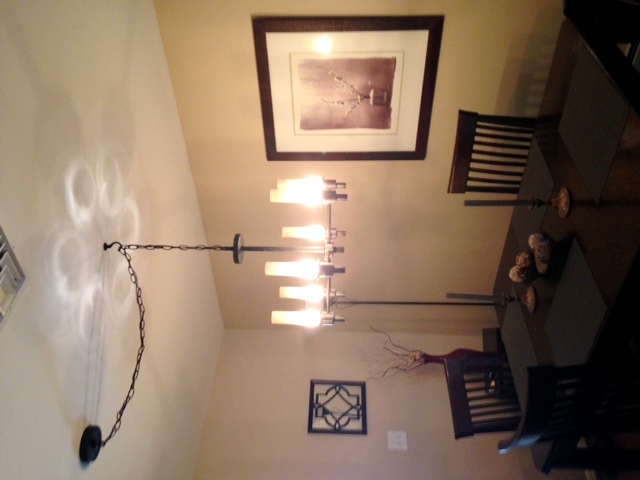 Dining room chandelier installation