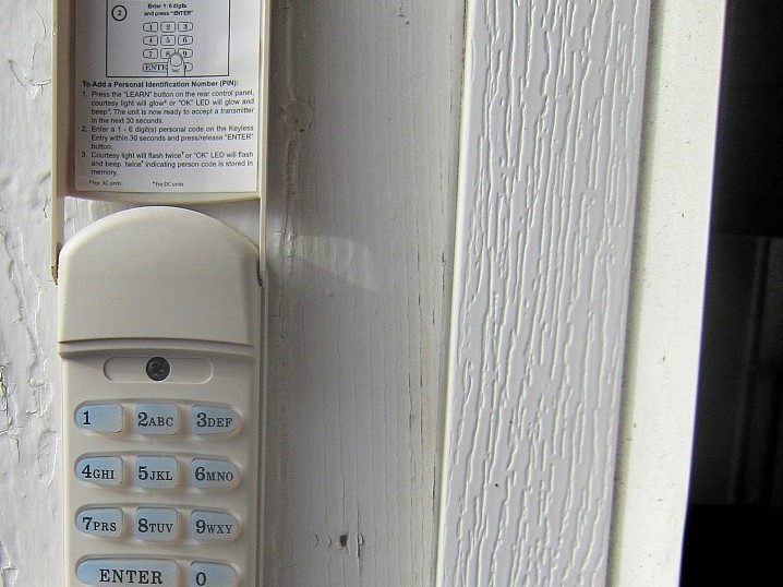 Outside touch pad for garage door opener