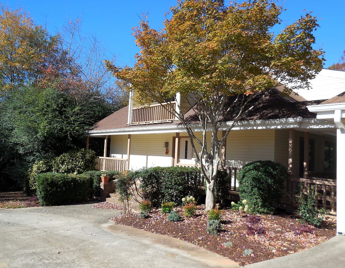 Our house with landscaping in front