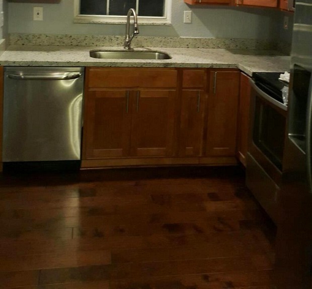 Hardwood floor in kitchen