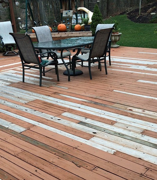 Deck repair with replacement boards