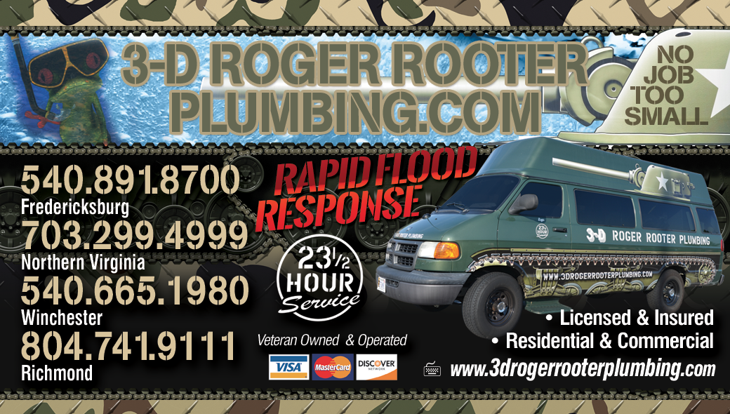 3-D Roger Rooter Plumbing Fredericksburg, VA, 22408 | Networx